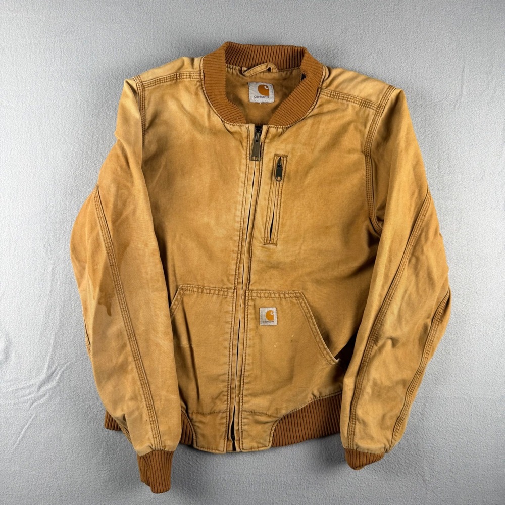 Carhartt Full Swing Cryder Bomber Jacket Brown Canvas 102524 Womens Small 4/6